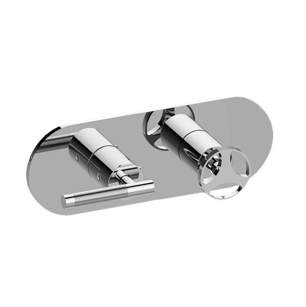 M-Series Round 2-Hole Trim Plate with Harley Handles (Horizontal Installation)