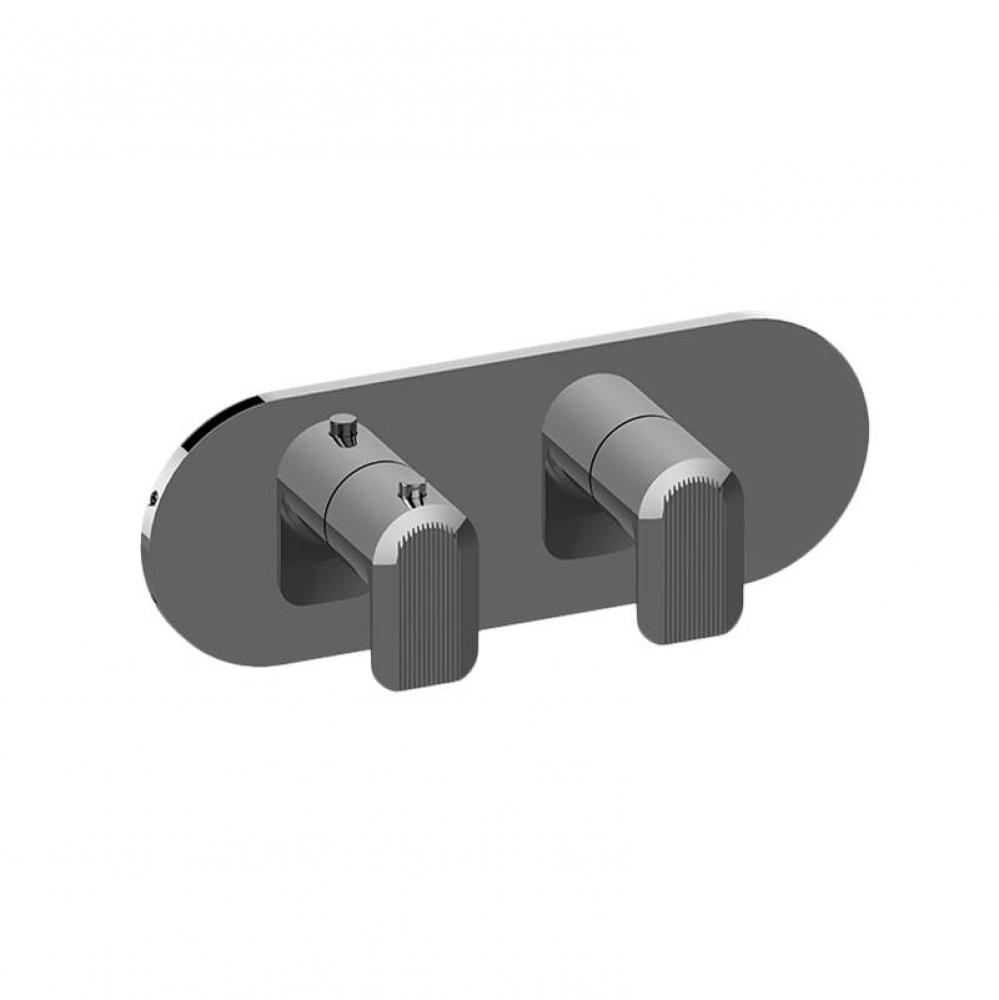 M-Series Round Thermostatic 2-Hole Trim Plate and Handle (Horizontal Installation)