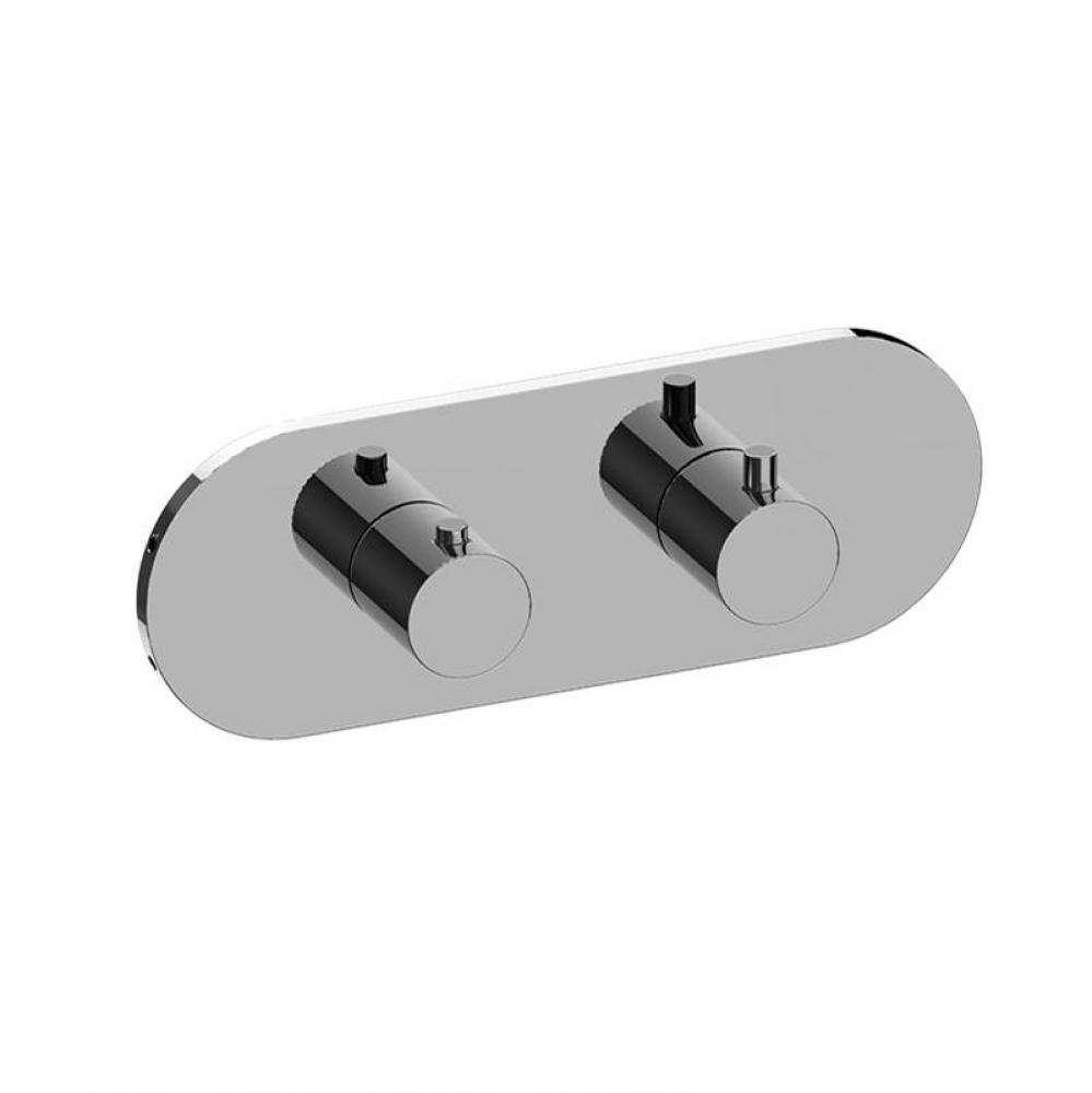 M.E. Round M-Series Valve Trim with Two Handles (Horizontal Orientation)