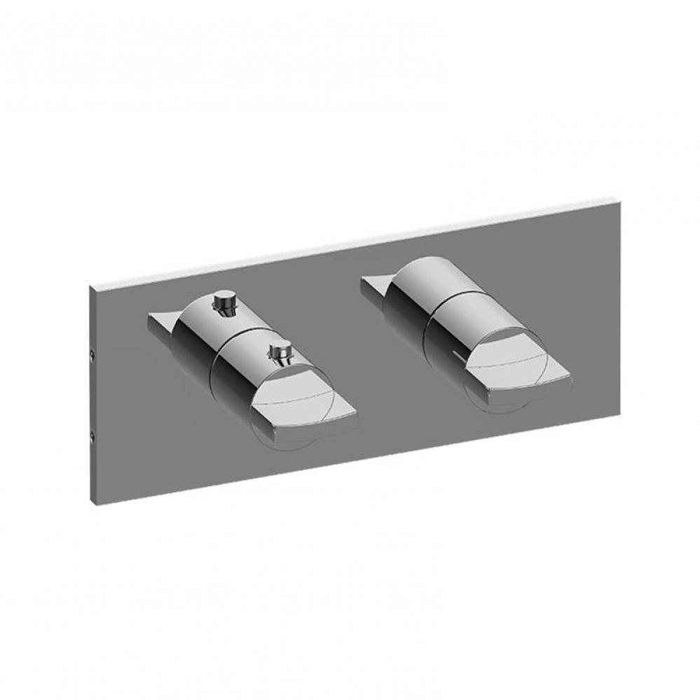 M-Series Square Thermostatic 2-Hole Trim Plate w/Targa/Sade Handle (Horizontal Installation)