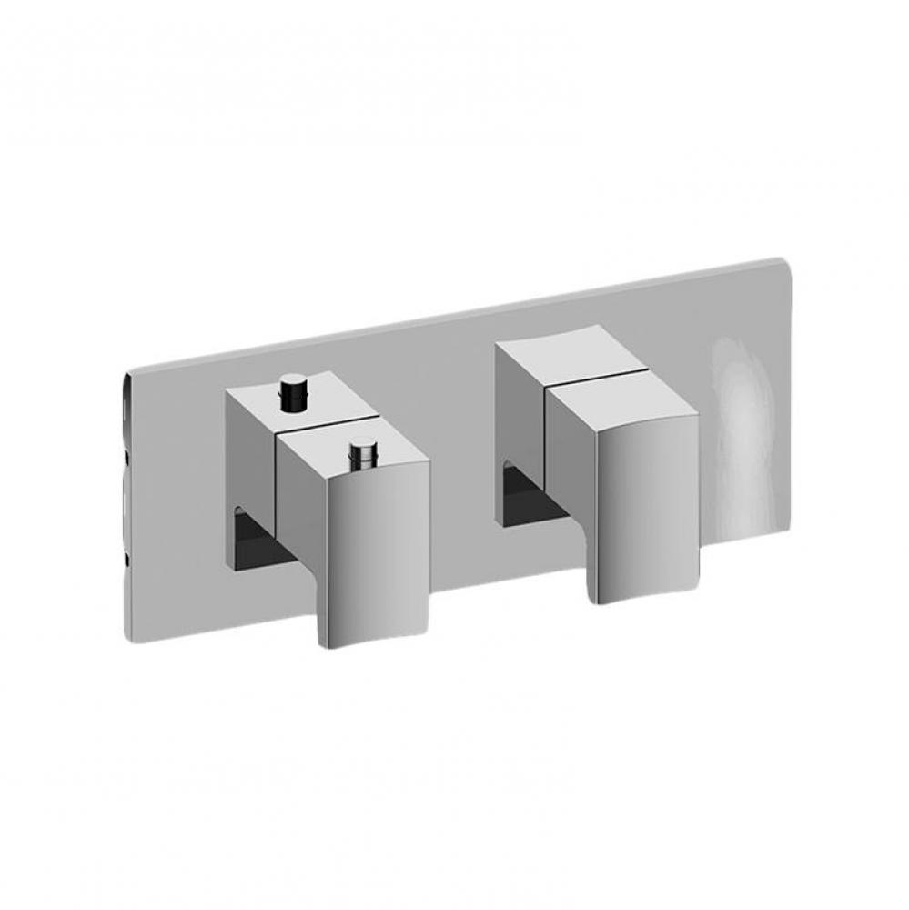 Sade/Targa Square M-Series Valve Trim with Two Handles (Horizontal Orientation)