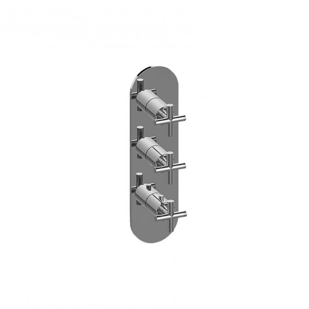 M.E./Terra Round M-Series Valve Trim with Three Handles