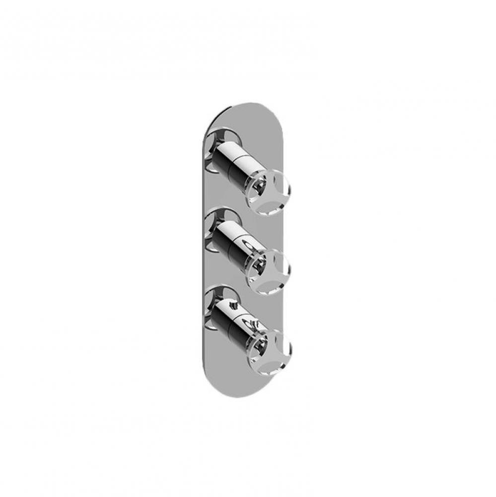 Harley Round M-Series Valve Trim with Three Handles