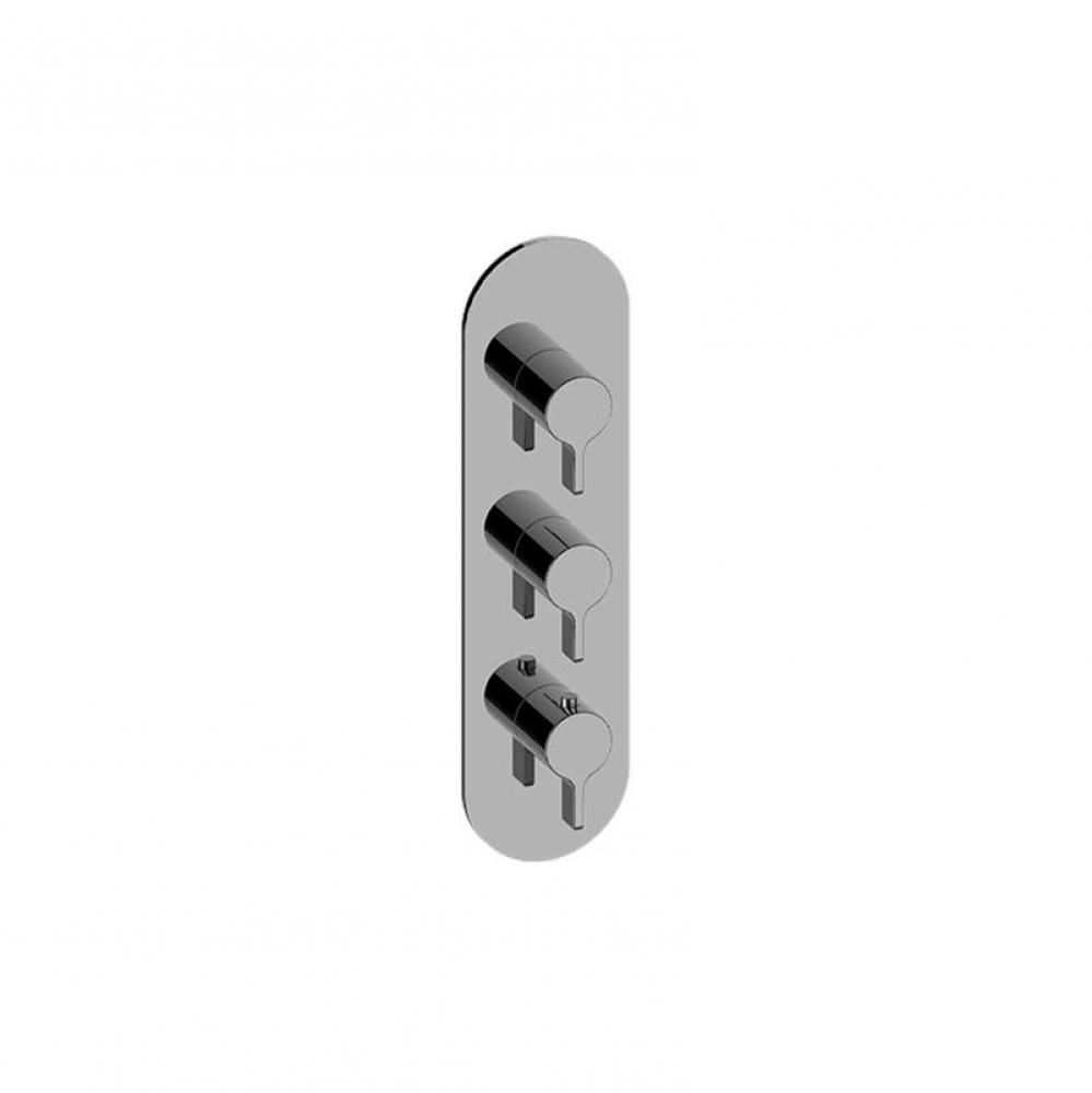 Terra Round M-Series Valve Trim with Three Handles