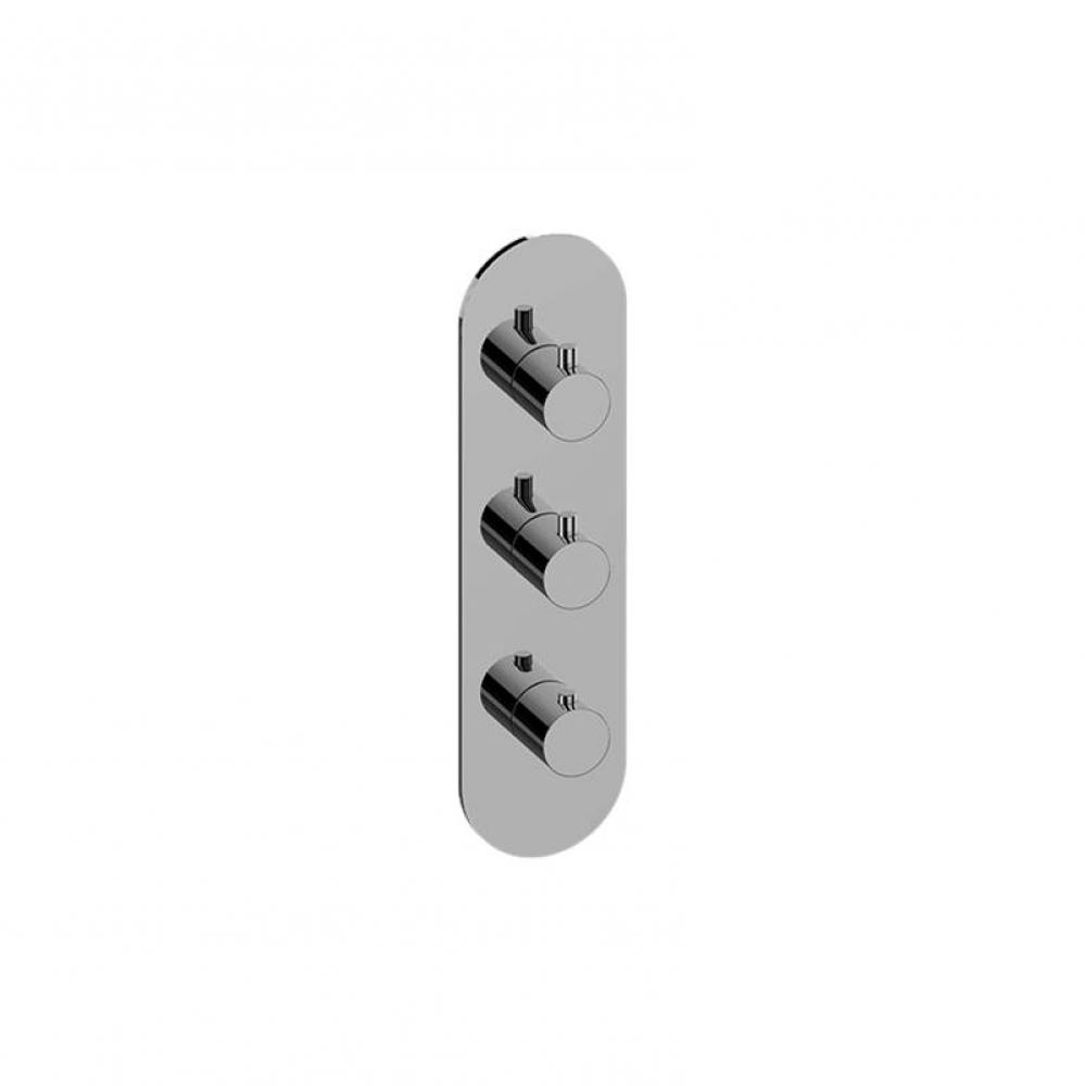 M.E. Round M-Series Valve Trim with Three Handles