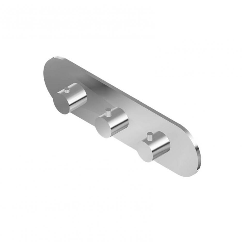 M.E. Round M-Series Valve Trim with Three Handles (Horizontal Orientation)