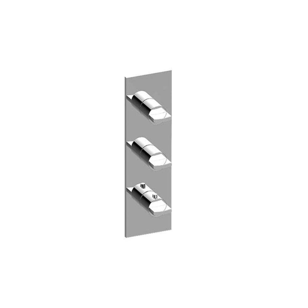 M-Series Square Thermostatic 3-Hole Trim Plate w/Targa/Sade Handle (Trim Only)