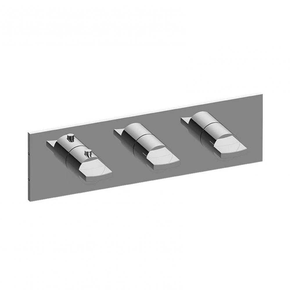 M-Series Square Thermostatic 3-Hole Trim Plate w/Targa/Sade Handle (Horizontal Installation)