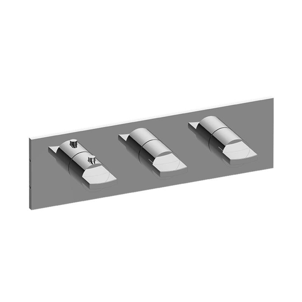 Sade/Targa Square M-Series Valve Trim with Three Handles (Horizontal Orientation)