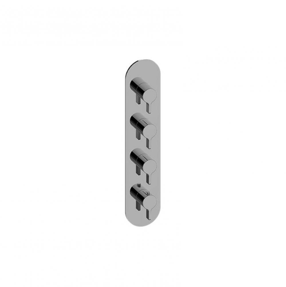 Terra Round M-Series Valve Trim with Four Handles