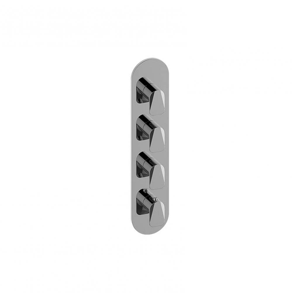 M-Series Round Thermostatic 4-Hole Trim Plate and Handle (Trim Only)