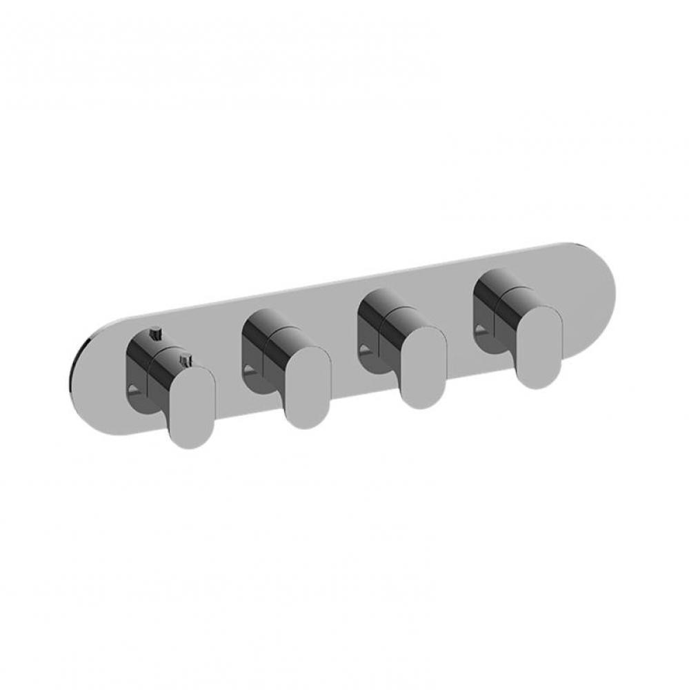 Ametis Round M-Series Valve Trim with Four Handles (Horizontal Orientation)