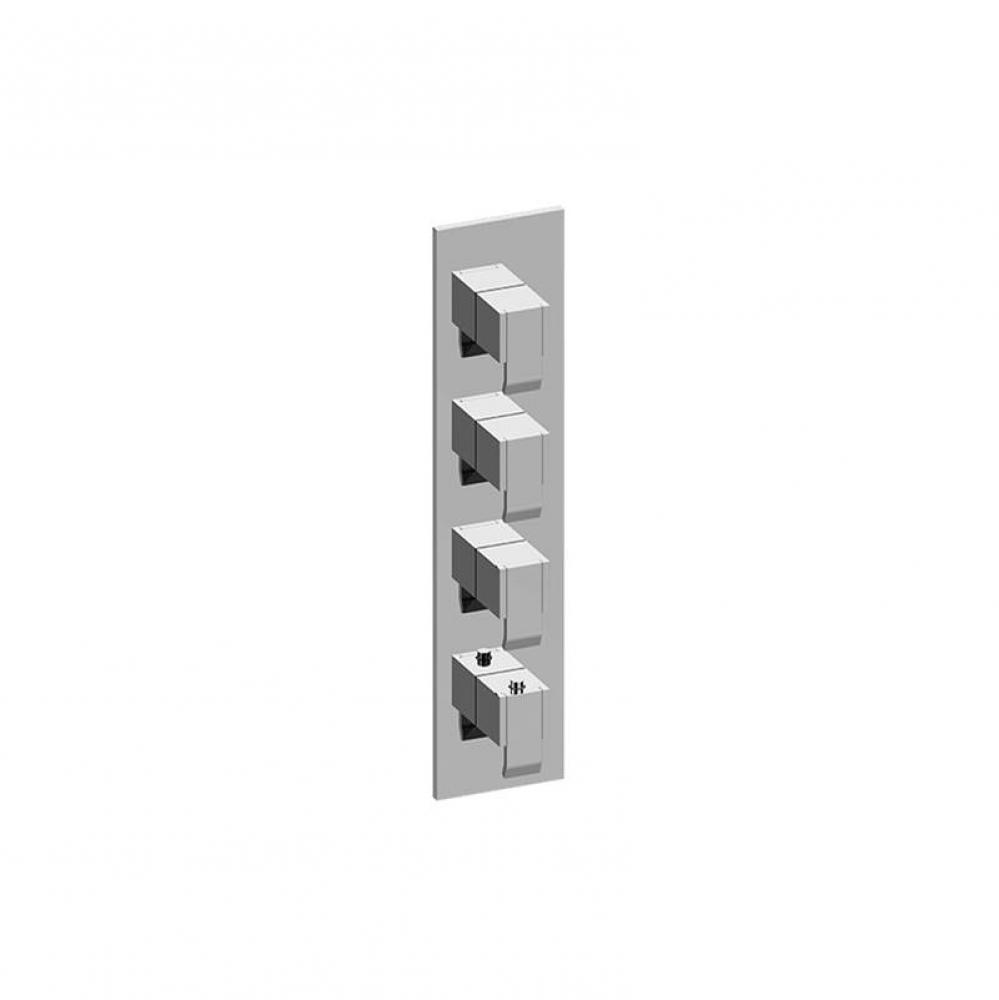 M-Series Square Thermostatic 4-Hole Trim Plate w/Qubic Handle (Trim Only)