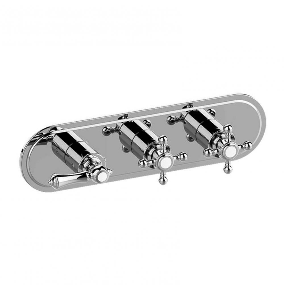 Adley Traditional M-Series Valve Trim with Three Handles (Horizontal Orientation)