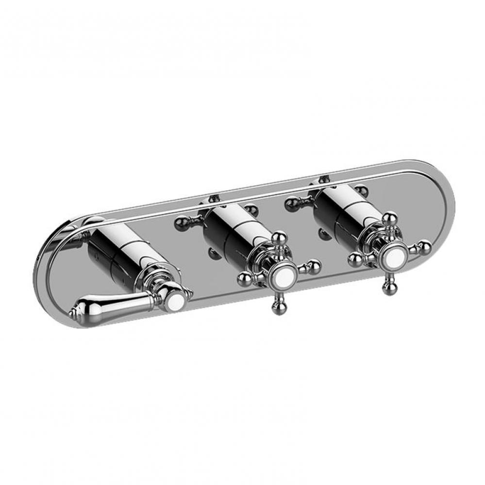 Adley Traditional M-Series Valve Trim with Three Handles (Horizontal Orientation)