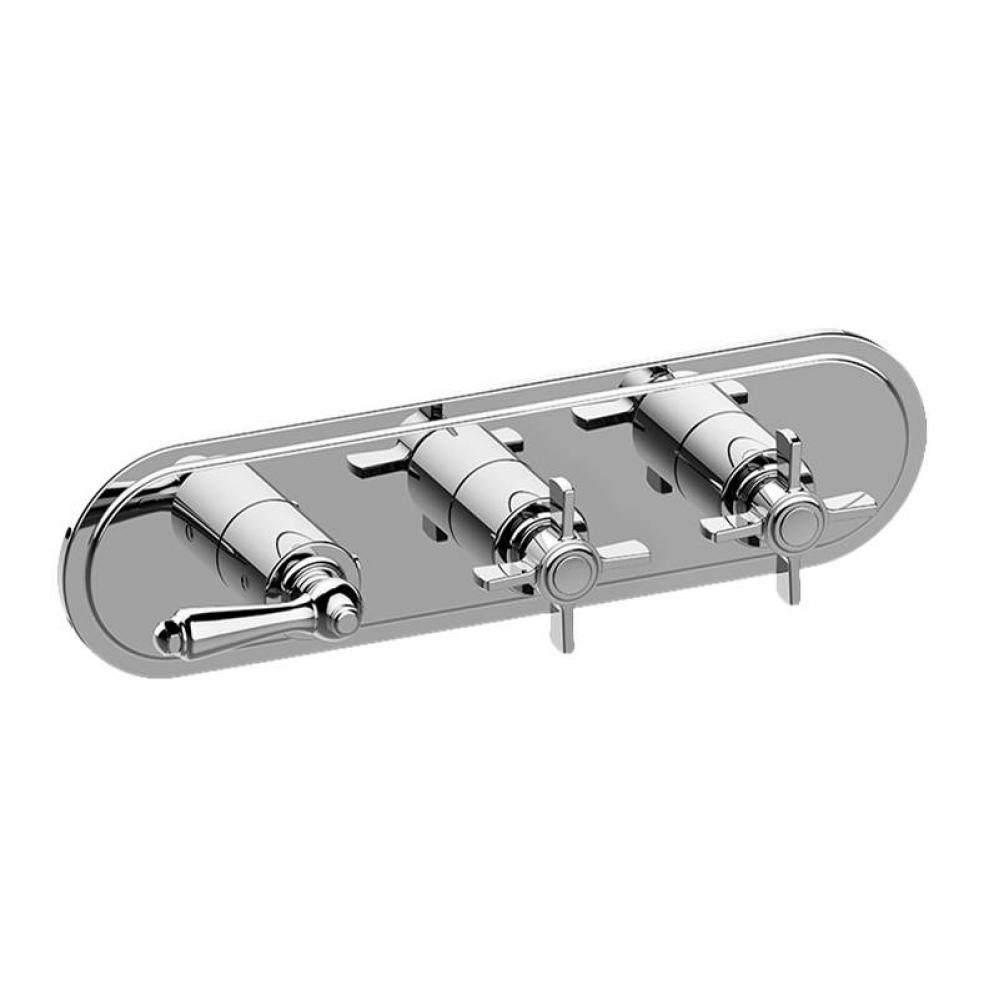 Camden Traditional M-Series Valve Trim with Three Handles (Horizontal Orientation)