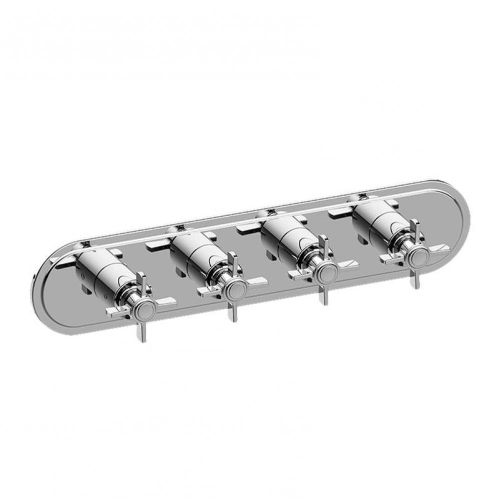 Camden Traditional M-Series Valve Trim with Four Handles (Horizontal Orientation)