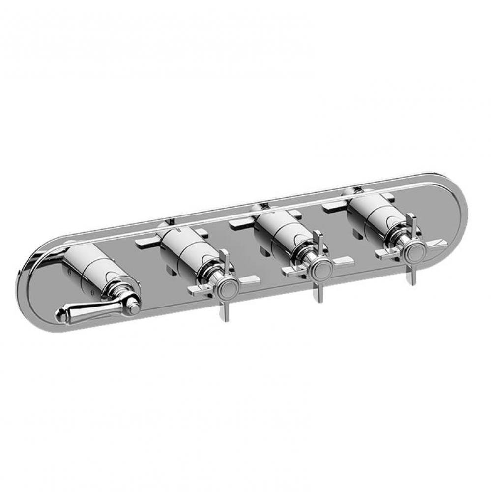 Camden Traditional M-Series Valve Trim with Four Handles (Horizontal Orientation)