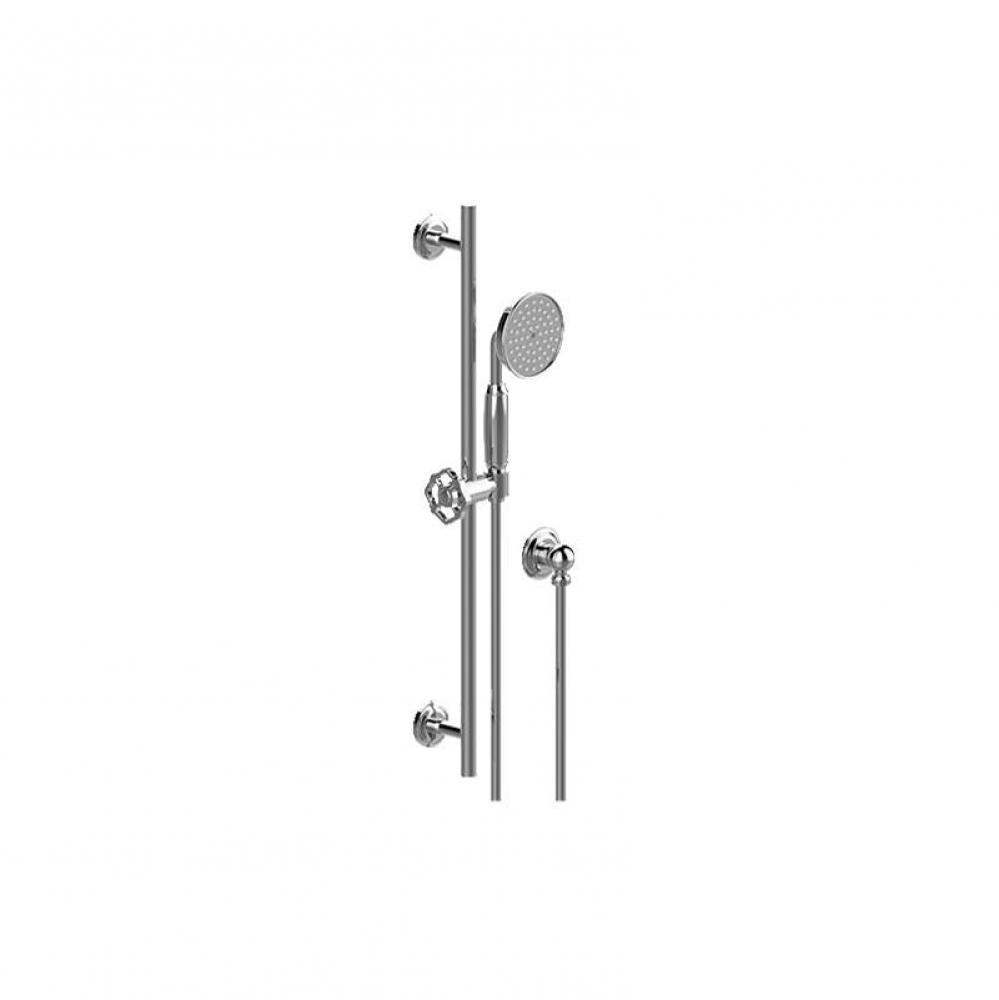 Vintage Transitional Handshower with Vintage Wall-Mounted Slide Bar