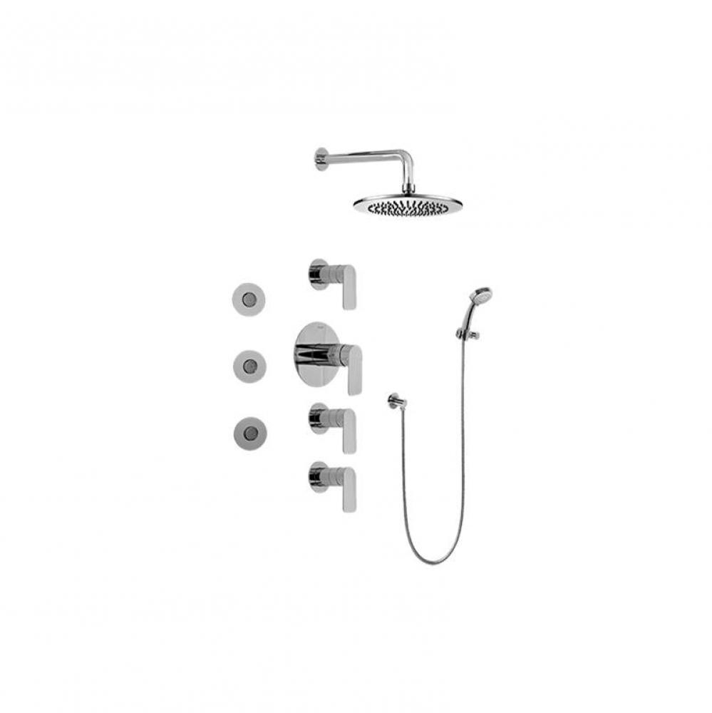 Contemporary Square Thermostatic Set w/Body Sprays & Handshower ( Trim Only)