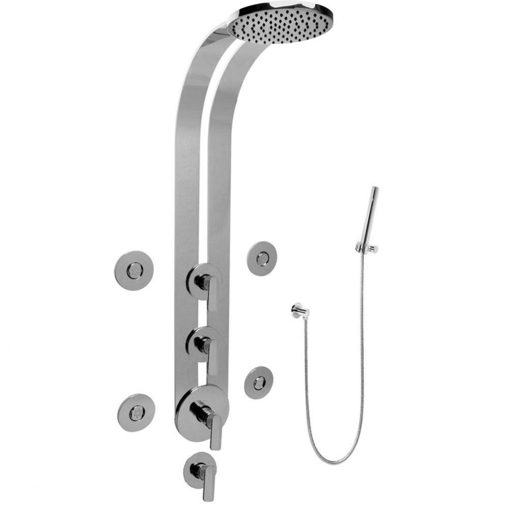 Round Thermostatic Ski Shower Set w/Body Sprays & Handspray (Rough & Trim)