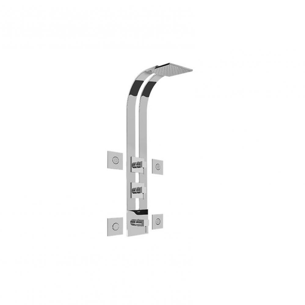 Square Thermostatic Ski Shower Set w/Body Sprays (Trim Only)