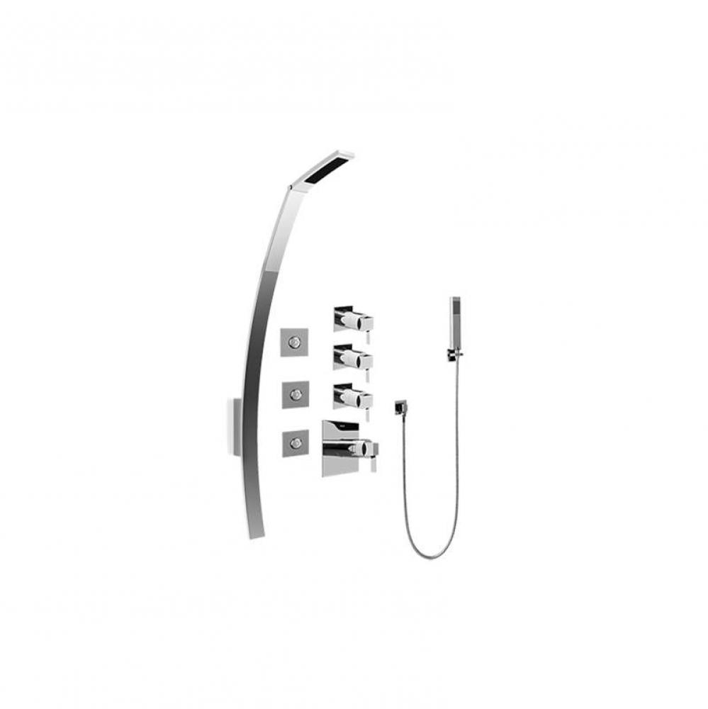 Luna Thermostatic Shower Set w/Body Sprays & Handshower (Trim Only)