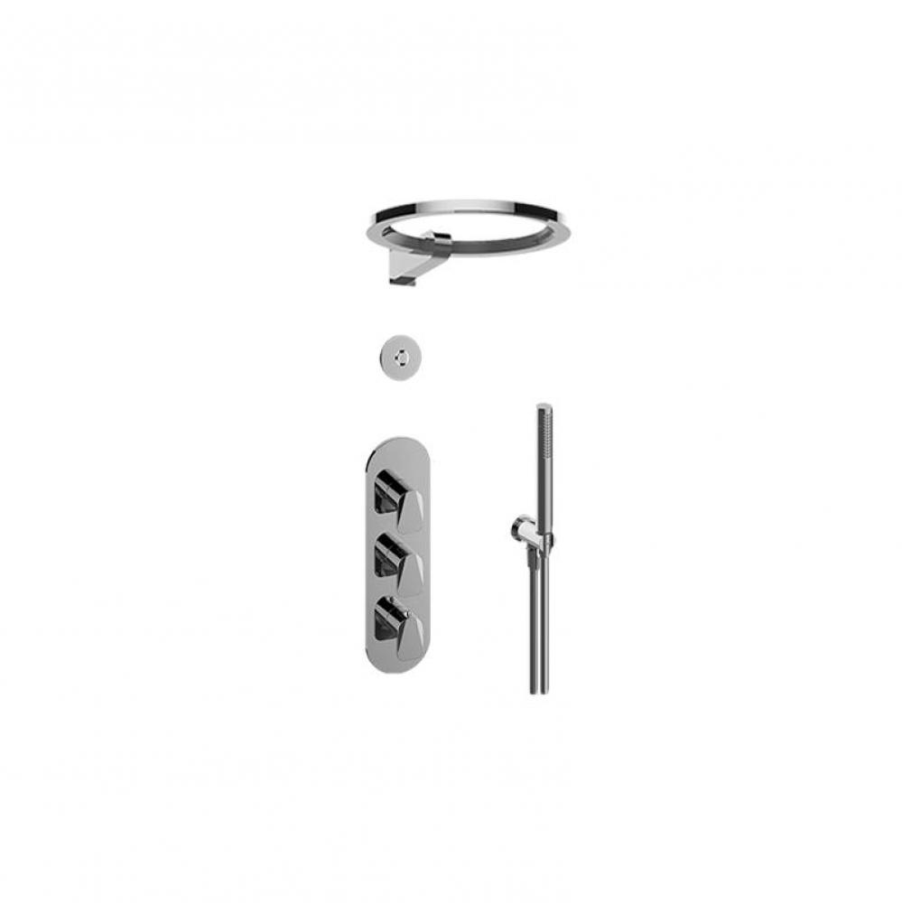 M-Series Thermostatic Set w/Ametis Ring, Handshower & Diverter Valve (Trim Only)