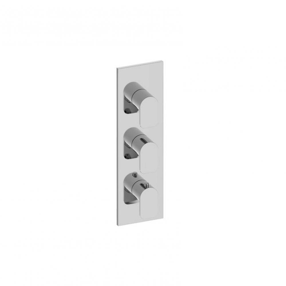 Sento Square M-Series Valve Trim with Three Handles