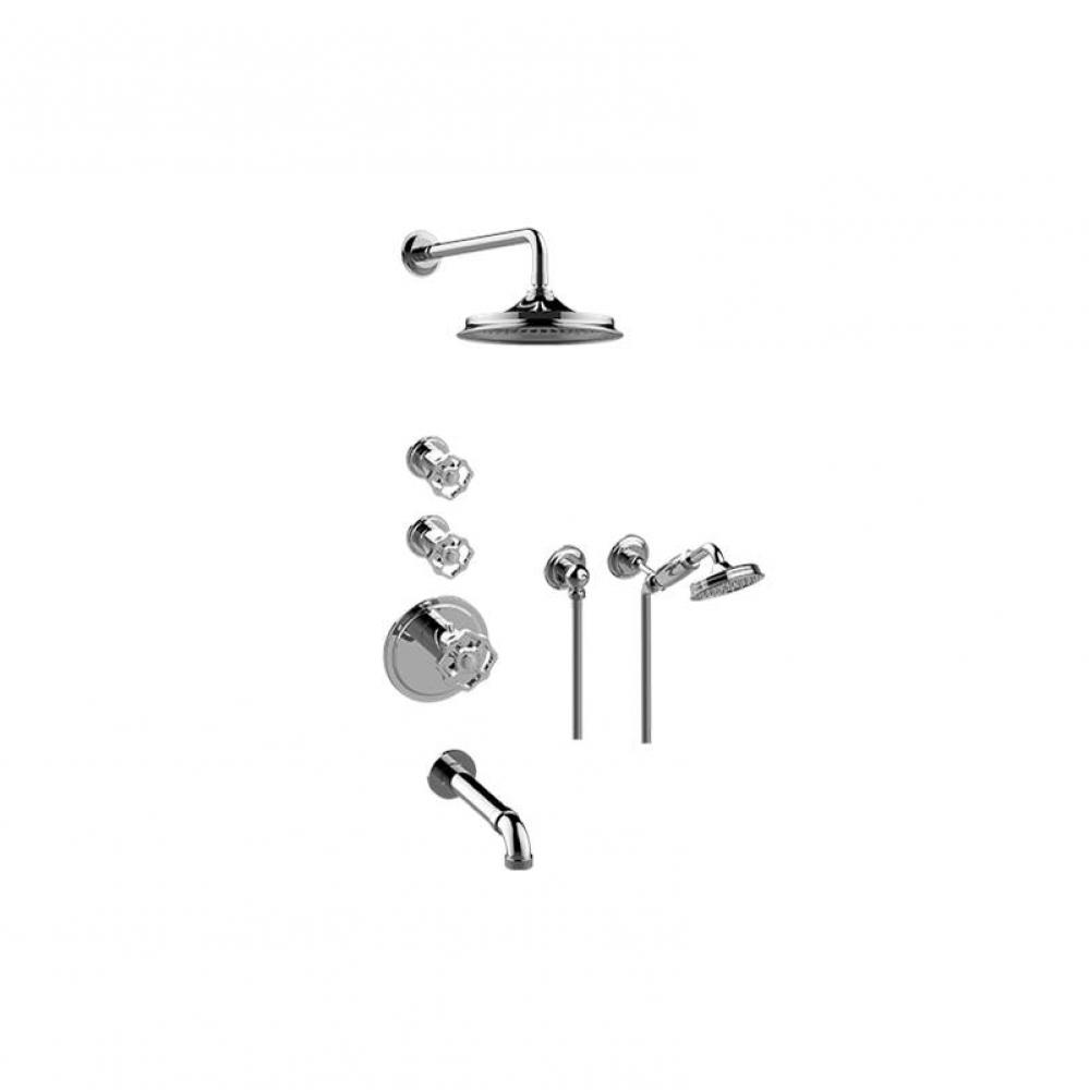 M-Series Thermostatic Shower System - Tub and Shower with Handshower (Rough & Trim)