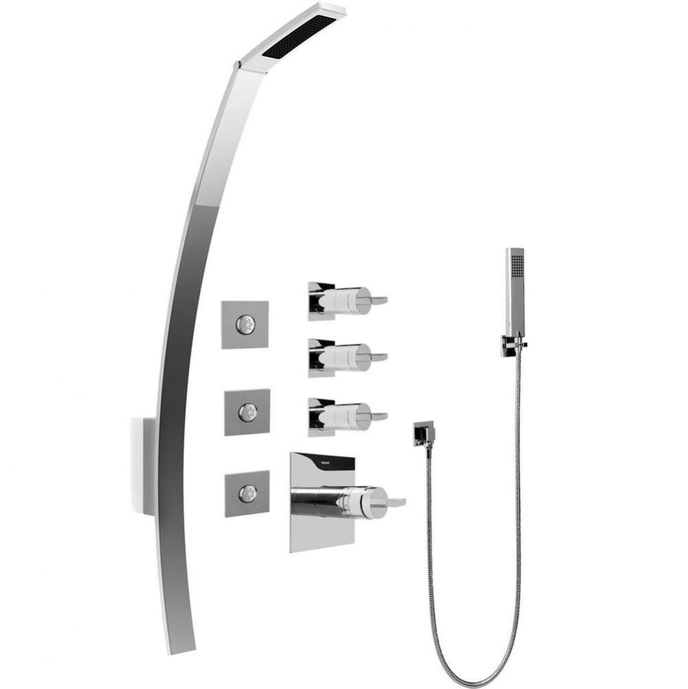 Luna Thermostatic Shower Set w/Body Sprays & Handshower (Rough & Trim)