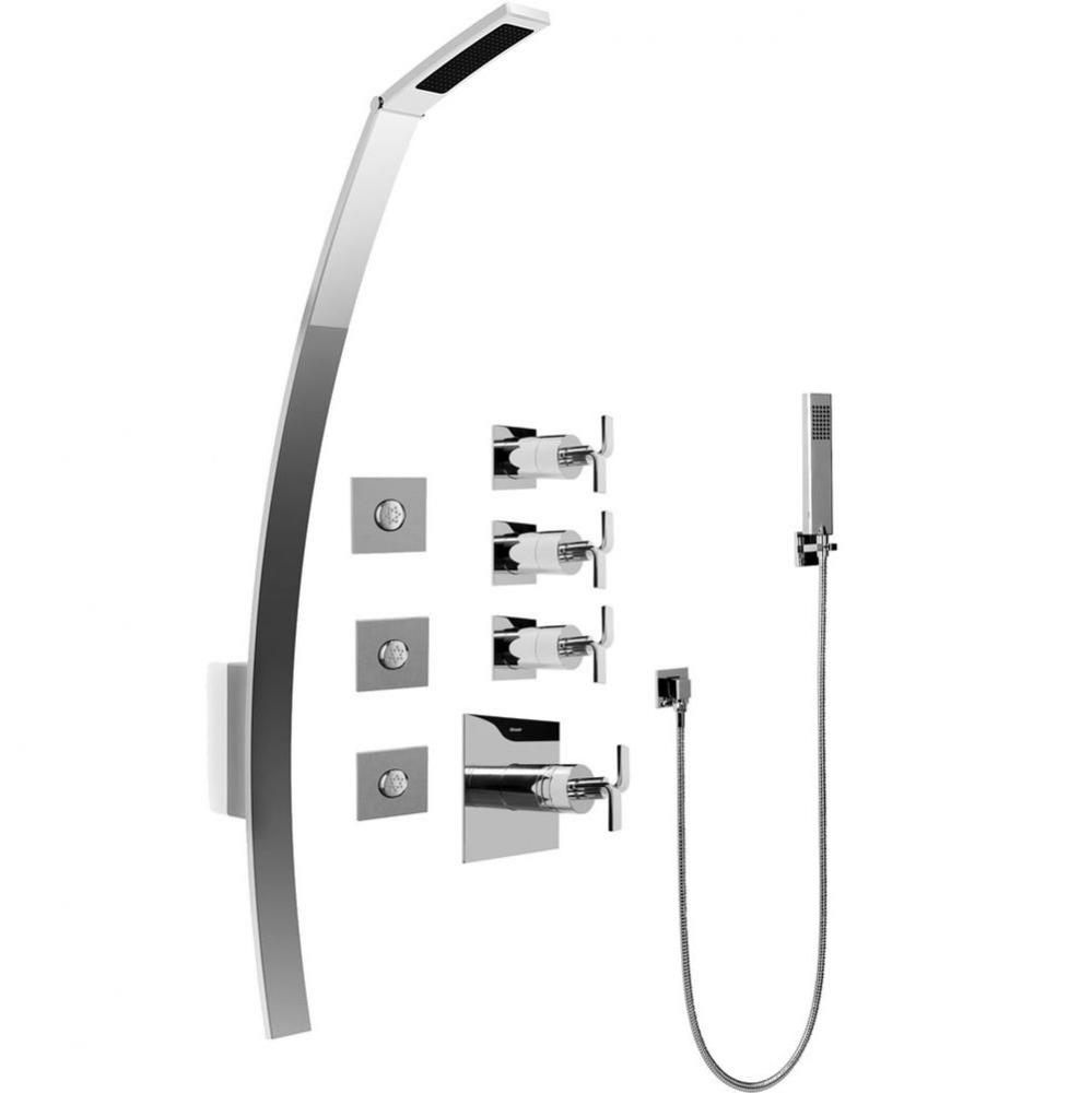 Luna Thermostatic Shower Set w/Body Sprays & Handshower (Rough & Trim)