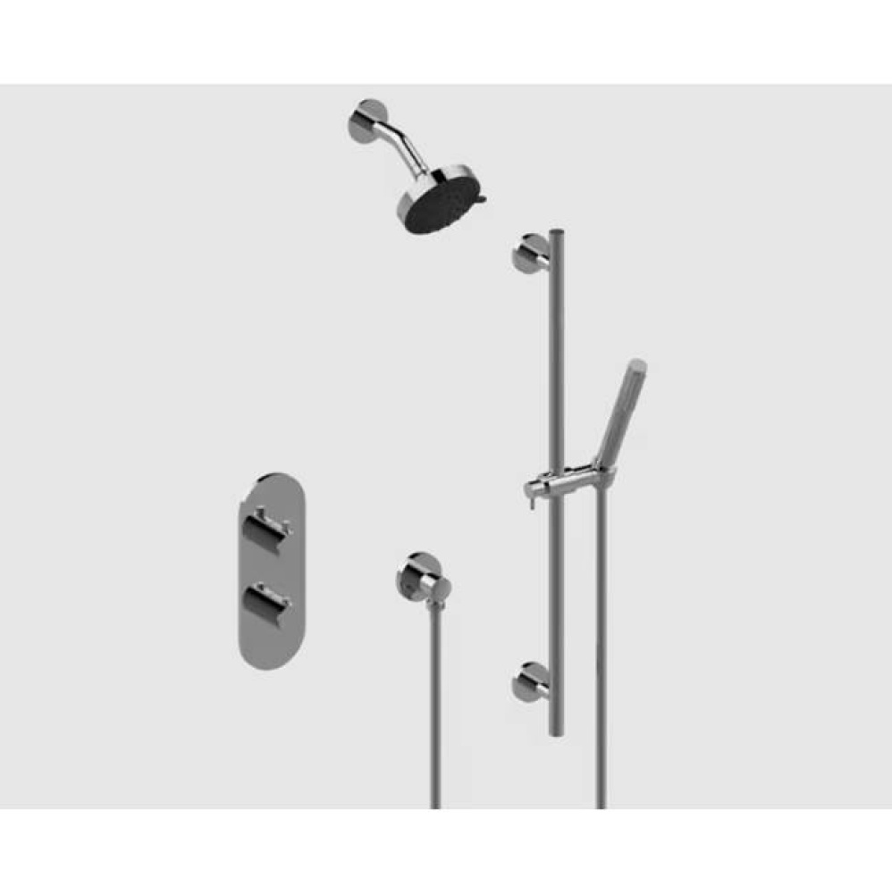 M.E. M-Series Thermostatic Shower System - Shower with Handshower (Trim)