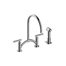 Graff G-4895-LM49-AU - Contemporary Bridge Kitchen Faucet w/Independent Side Spray