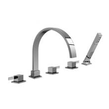 Graff G-6251-LM39B-PC - Qubic Tre Roman Tub Set