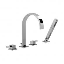Graff G-6252-LM39B-PC - Qubic Tre Roman Tub Set