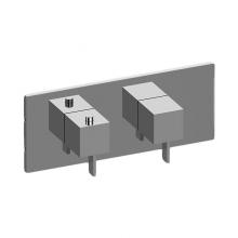 Graff G-8048H-LM39E0-PC-T - M-Series Square Thermostatic 2-Hole Trim Plate w/Qubic Tre Handle (Horizontal Installation)