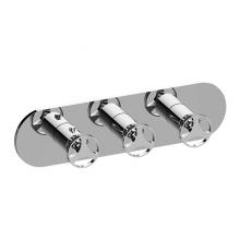 Graff G-8056H-C19E0-PC-T - M-Series Round 3-Hole Trim Plate with Harley Handles (Horizontal Installation)