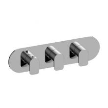 Graff G-8056H-LM42E0-PC-T - Sento Round M-Series Valve Trim with Three Handles (Horizontal Orientation)