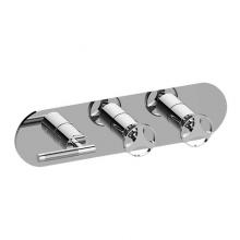Graff G-8056H-LM57C19-PC-T - M-Series Round 3-Hole Trim Plate with Harley Handles (Horizontal Installation)