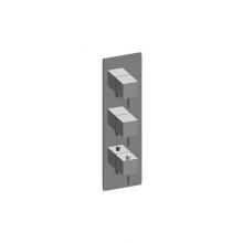 Graff G-8057-LM39E0-PC-T - M-Series Square Thermostatic 3-Hole Trim Plate w/Qubic Tre Handle (Trim Only)