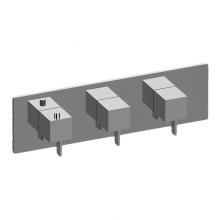 Graff G-8057H-LM39E0-PC-T - M-Series Square Thermostatic 3-Hole Trim Plate w/Qubic Tre Handle (Horizontal Installation)