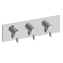 Graff G-8057H-LM46E0-PC-T - Terra Square M-Series Valve Trim with Three Handles (Horizontal Orientation)
