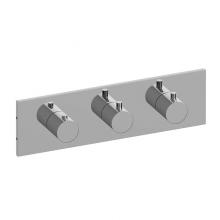 Graff G-8057H-RH0-PC-T - M.E. Square M-Series Valve Trim with Three Handles (Horizontal Orientation)