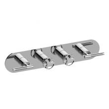 Graff G-8058H-ALM57C19-PC-T - M-Series Round 4-Hole Trim Plate with Harley Handles (Horizontal Installation)