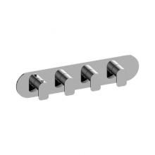 Graff G-8058H-LM42E0-PC-T - Sento Round M-Series Valve Trim with Four Handles (Horizontal Orientation)