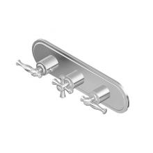 Graff G-8087H-ALM22C3-PC-T - M-Series Transitional 3-Hole Trim Plate w/Cross Handles (Horizontal Installation)