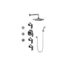 Graff GB1.132A-LM45S-PC - Contemporary Round Thermostatic Set w/Body Sprays & Handshower