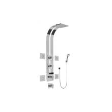 Graff GE1.130A-LM38S-PC-T - Square Thermostatic Ski Shower Set w/Body Sprays & Handshowers (Trim Only)