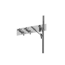 Graff GM7.690H-C17E0-PC/BK-T - M.E./Terra Wall-Mounted M-Series Thermostatic System - Tub Spout and Handshower (Trim)